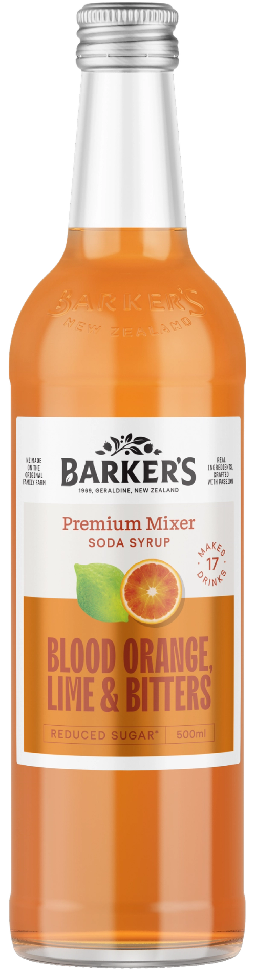Blood Orange, Lime & Bitters Premium Mixer Soda Syrup 500ml