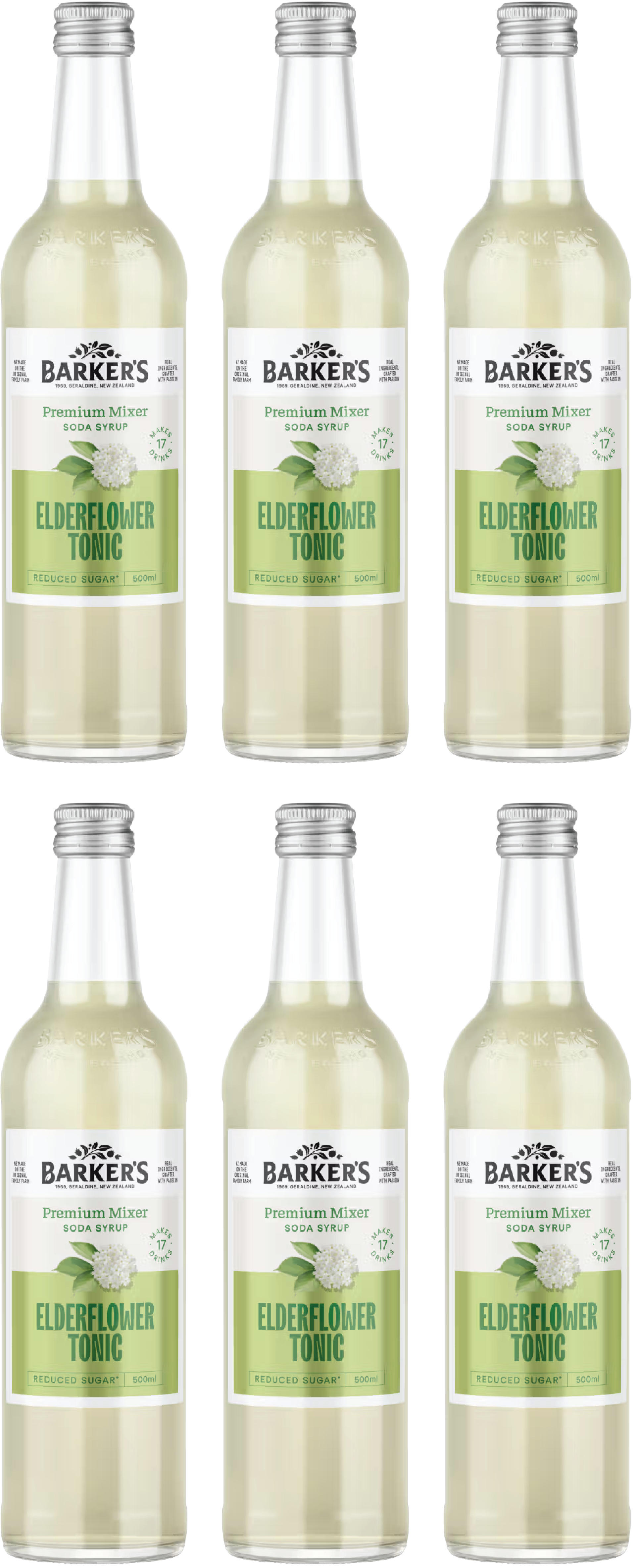 Elderflower Tonic Premium Mixer Soda Syrup (6x500ml)