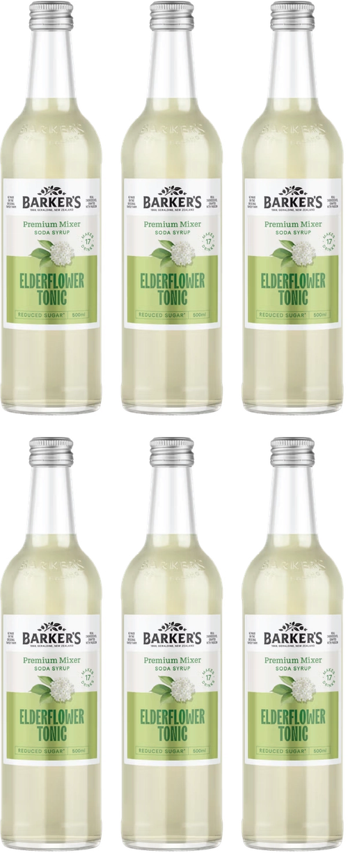 Elderflower Tonic Premium Mixer Soda Syrup (6x500ml)