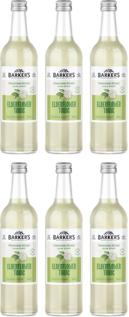 Elderflower Tonic Premium Mixer Soda Syrup (6x500ml)