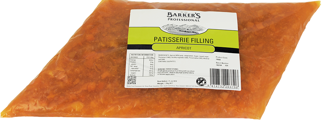 Barker's Professional Apricot Patisserie Filling 1.25kg