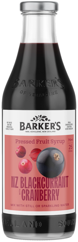 NZ Blackcurrant with Cranberry Fruit Syrup 710ml