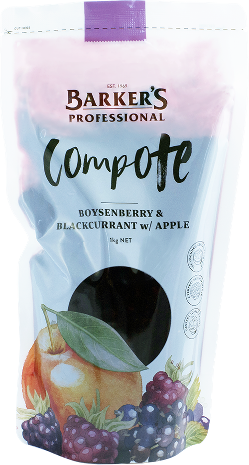 Barker's Professional Boysenberry & Blackcurrant w/ Apple Compote 1kg