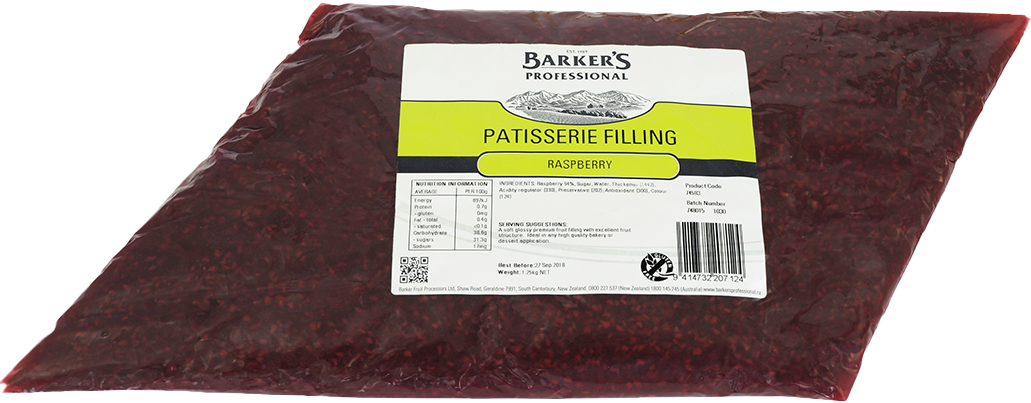 Barker's Professional Raspberry Patisserie Filling 1.25kg