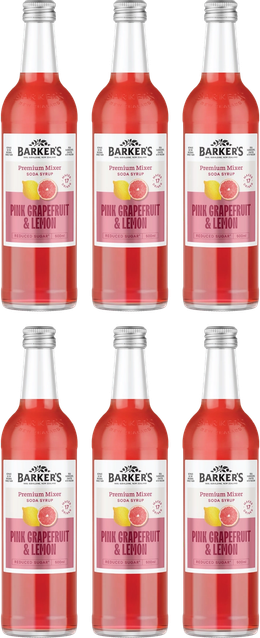 Pink Grapefruit & Lemon Premium Mixer Soda Syrup (6x500ml)