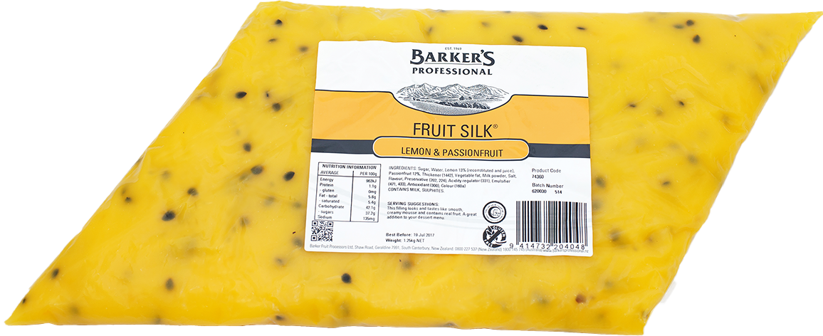 Barker's Professional Lemon & Passionfruit Fruit Silk 1.25kg