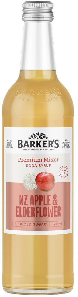 NZ Apple & Elderflower Premium Mixer Soda Syrup 500ml