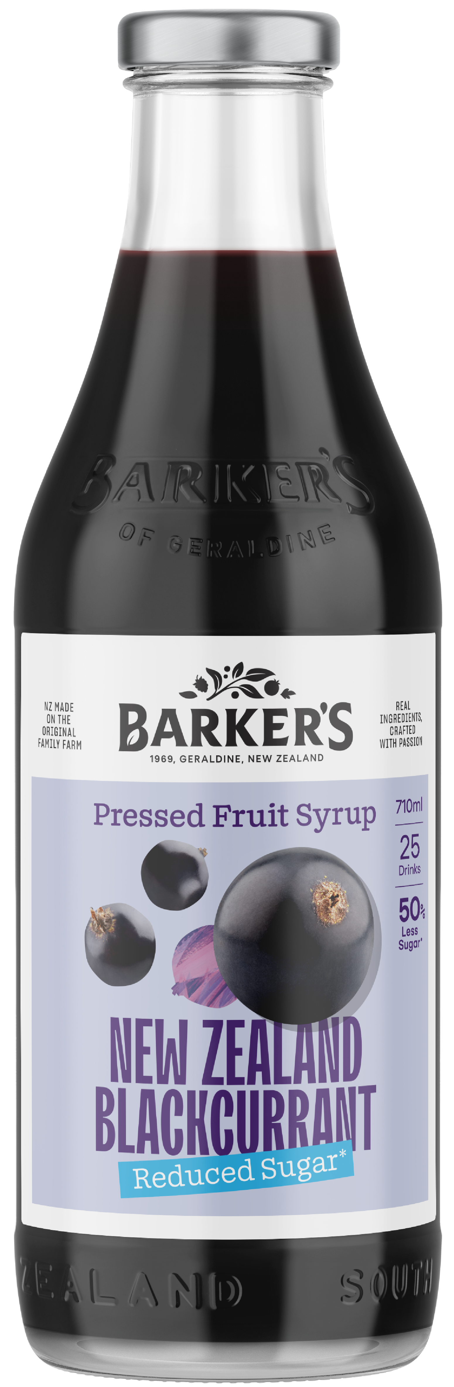 NZ Blackcurrant Reduced Sugar Fruit Syrup 710ml