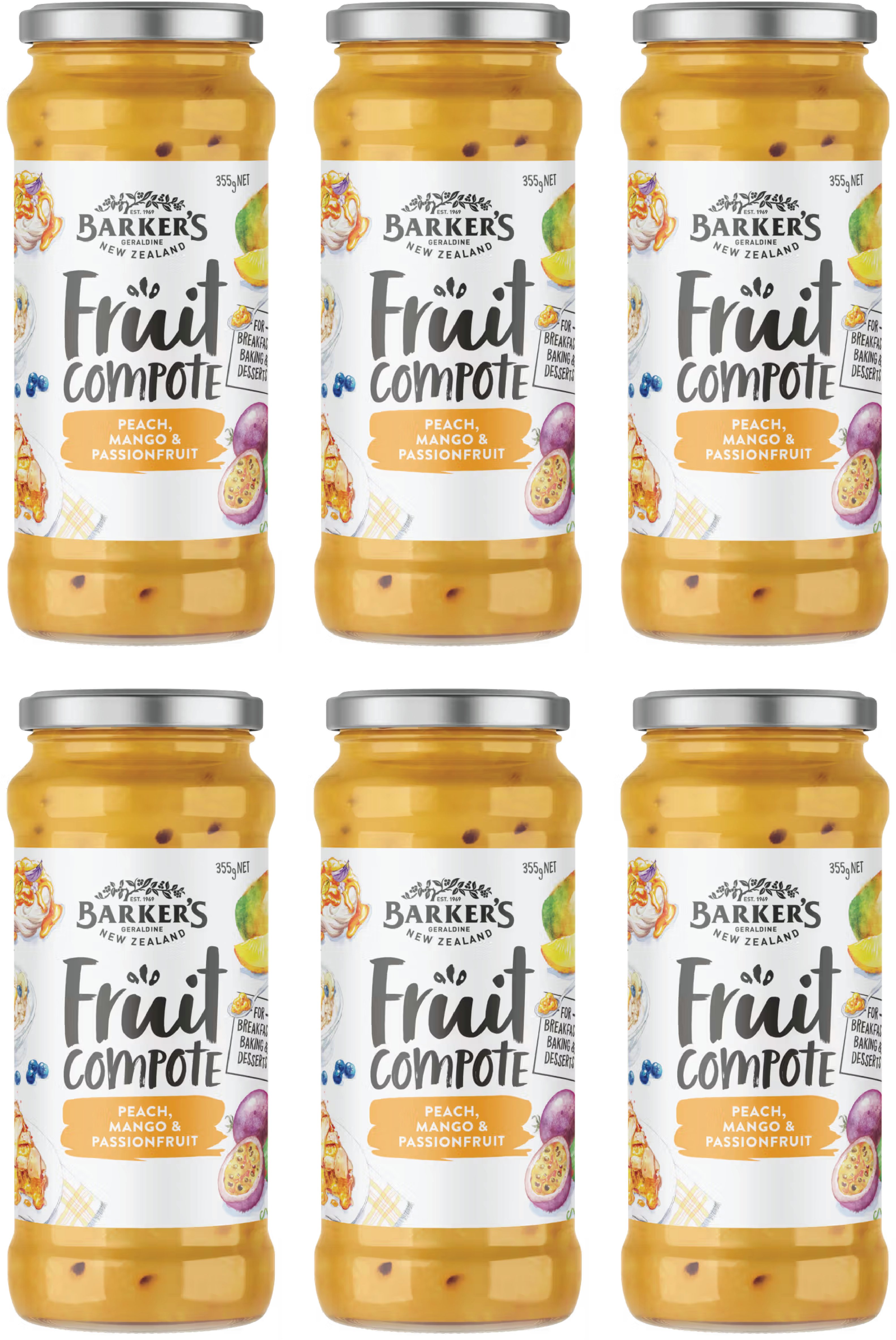 Peach, Mango & Passionfruit Fruit Compote (6x355g)