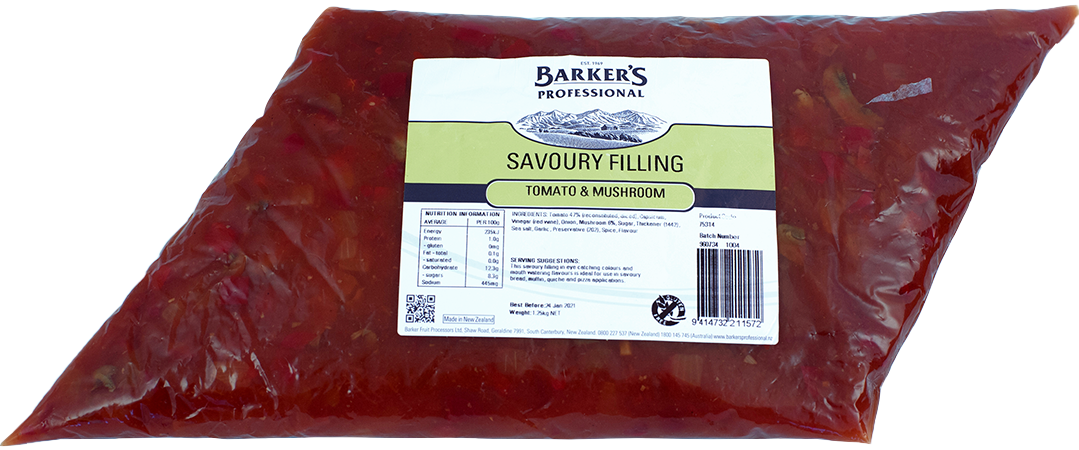 Barker's Professional Tomato & Mushroom Savoury Filling 1.25kg