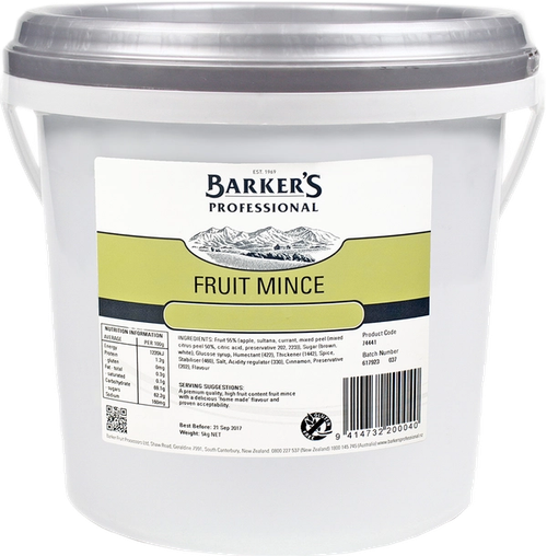 Barker's Professional Fruit Mince 5kg