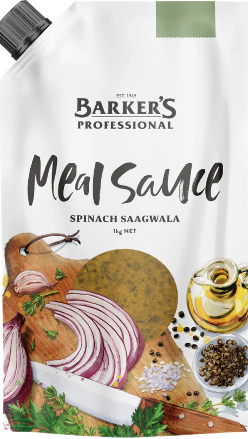 Barker's Professional Spinach Saagwala Meal Sauce 1kg