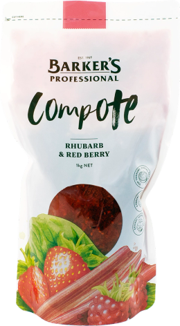 Barker's Professional Rhubarb & Red Berry Compote 1kg