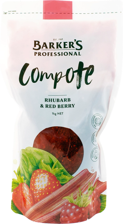 Barker's Professional Rhubarb & Red Berry Compote 1kg