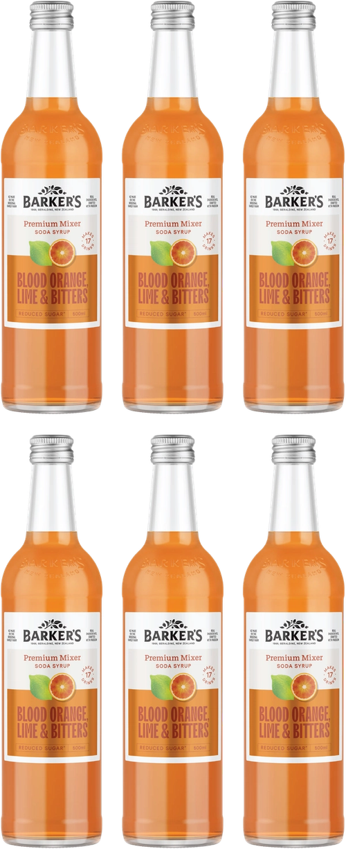 Blood Orange, Lime & Bitters Premium Mixer Soda Syrup (6x500ml)