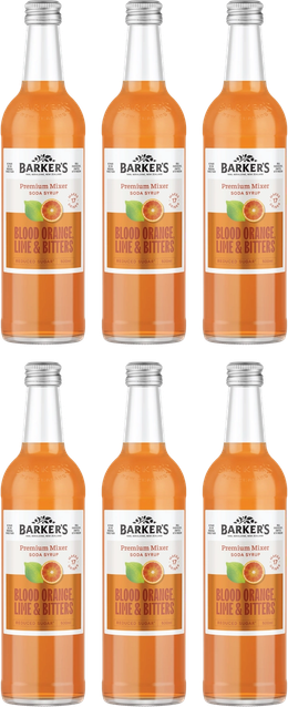 Blood Orange, Lime & Bitters Premium Mixer Soda Syrup (6x500ml)