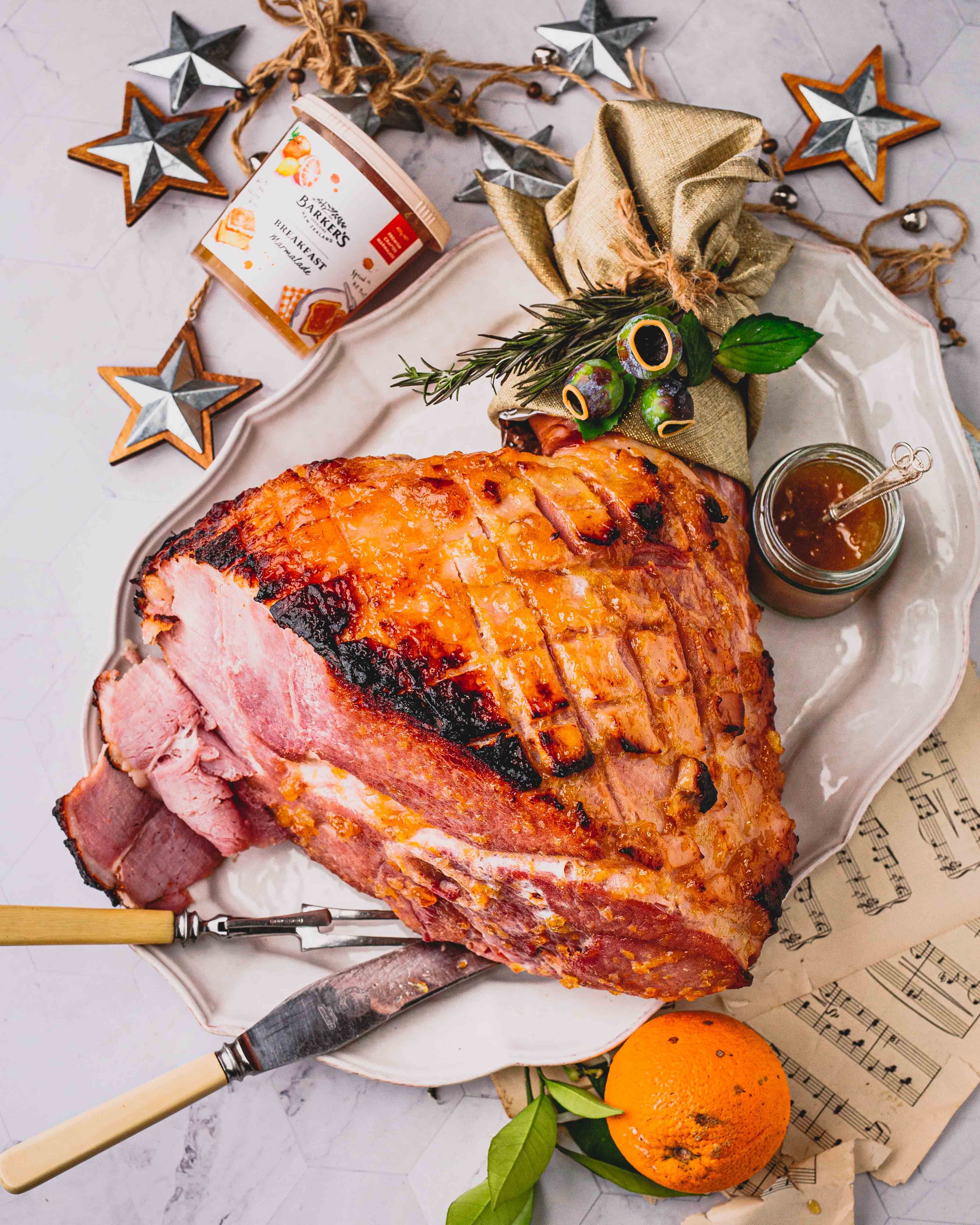 Marmalade Glazed Ham - The Toasty Kitchen