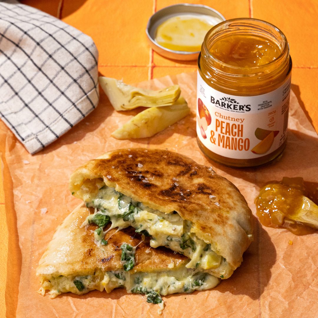 Cheesy Spinach & Artichoke Pitas | Recipes | Barker's of Geraldine