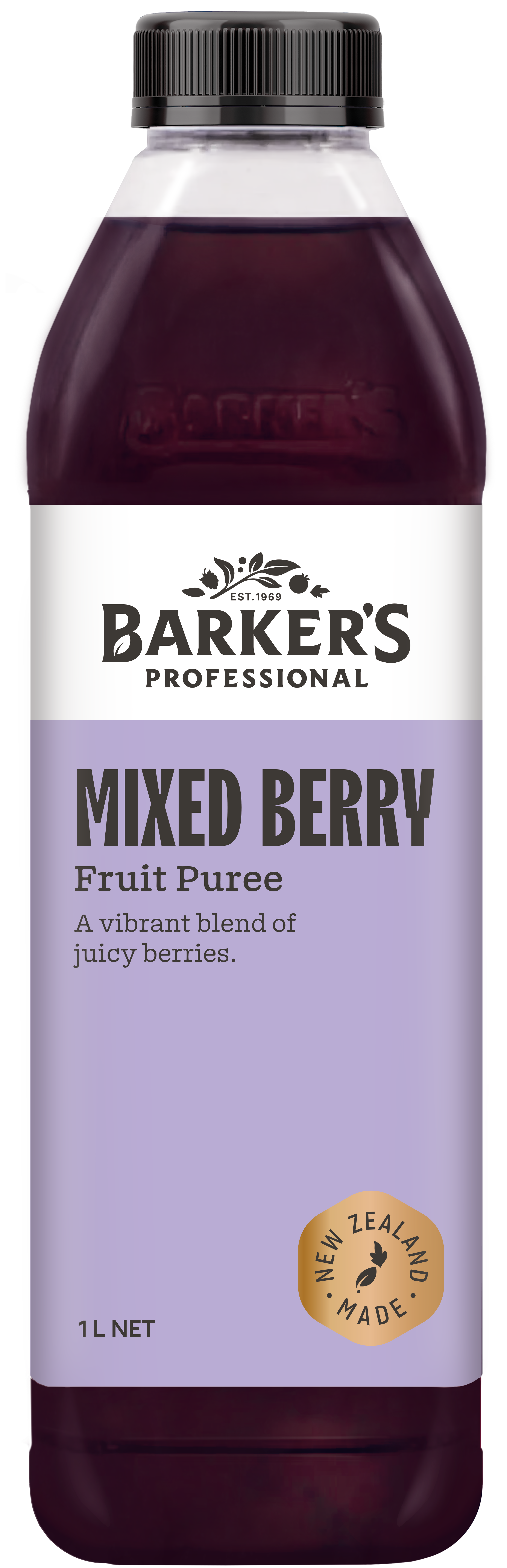 Barker's Professional Mixed Berry Fruit Puree 1L