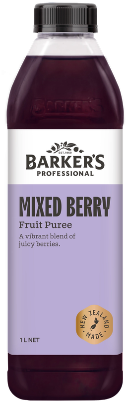 Barker's Professional Mixed Berry Fruit Puree 1L