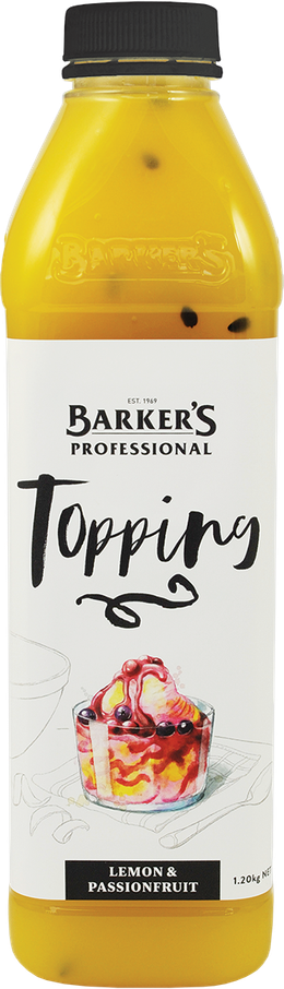 Barker's Professional Lemon & Passionfruit Topping 1.2kg
