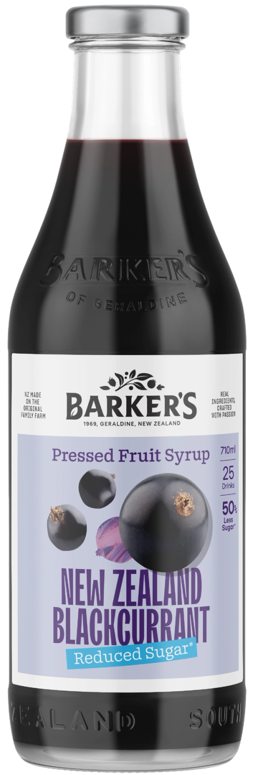 NZ Blackcurrant Reduced Sugar Fruit Syrup 710ml