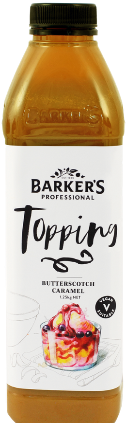 Barker's Professional Butterscotch Caramel Topping 1.25kg