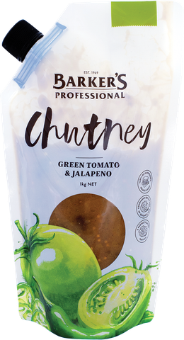 Barker's Professional Green Tomato & Jalapeno Chutney 1kg