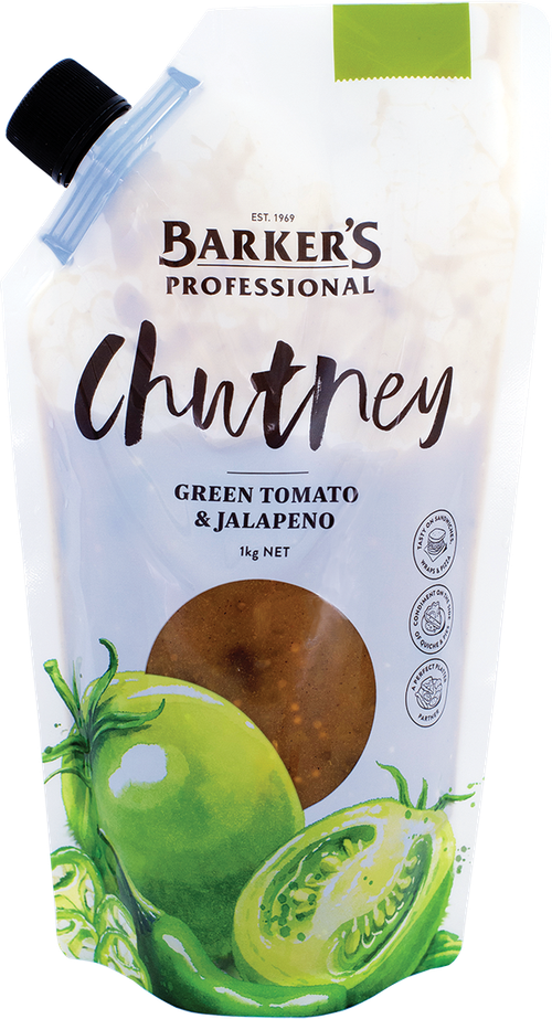 Barker's Professional Green Tomato & Jalapeno Chutney 1kg