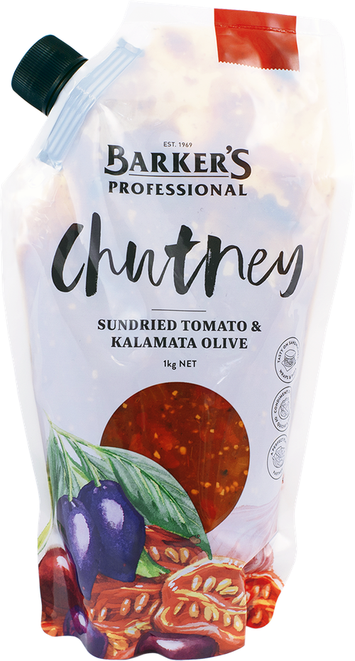 Barker's Professional Sundried Tomato & Kalamata Olive Chutney 1kg