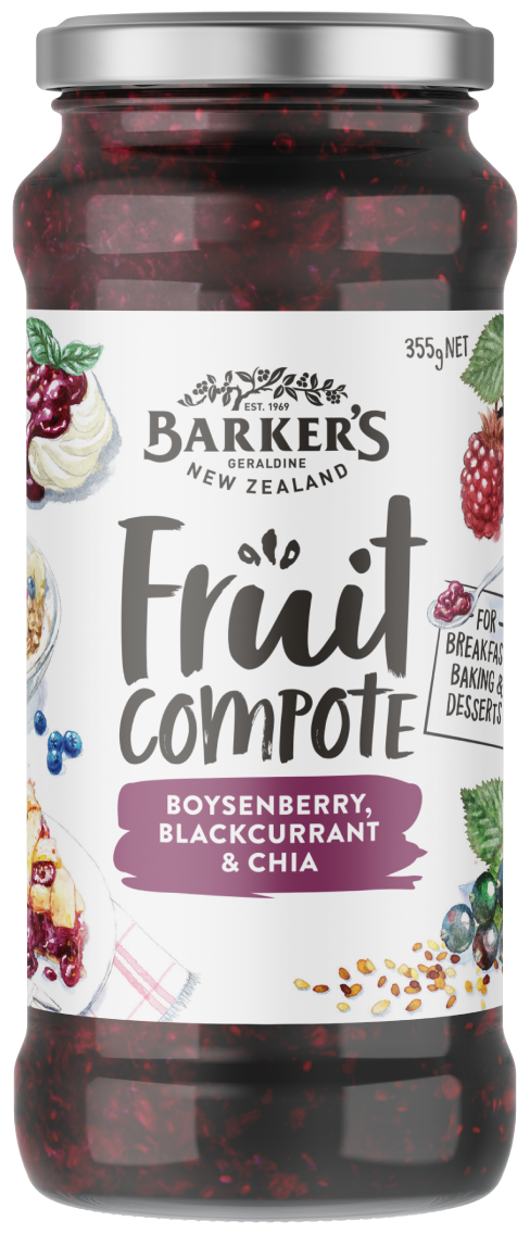 Boysenberry, Blackcurrant & Chia Fruit Compote 355g
