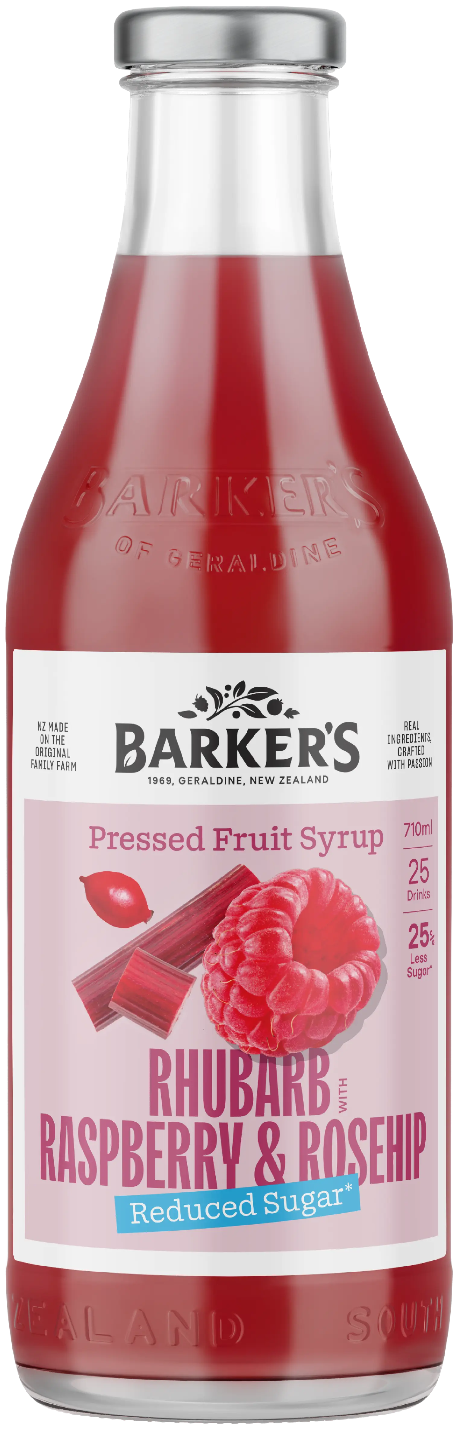 Rhubarb with Raspberry & Rosehip Reduced Sugar Fruit Syrup