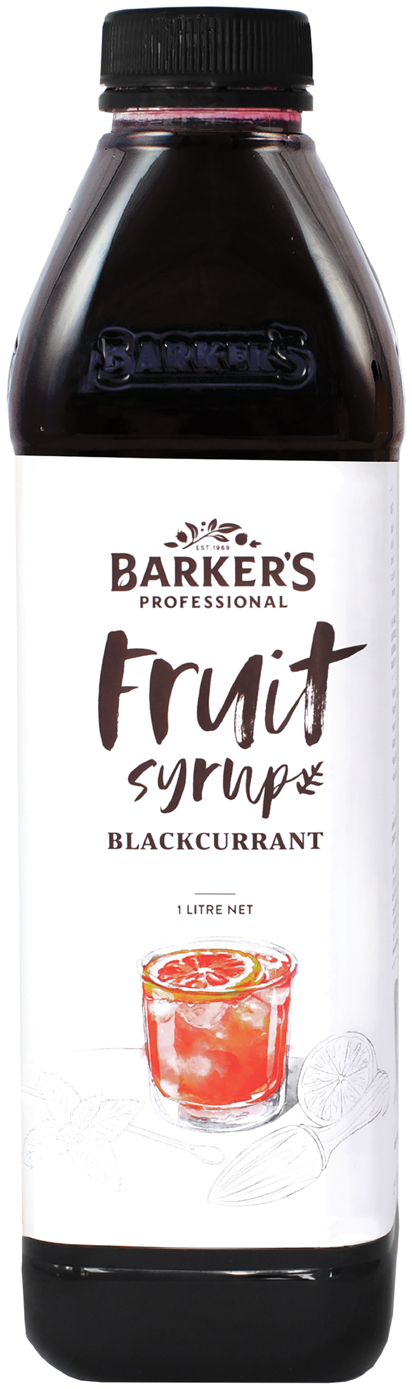 Barker's Professional Blackcurrant Fruit Syrup 1L