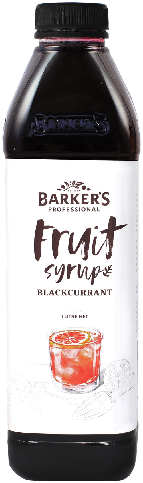 Barker's Professional Blackcurrant Fruit Syrup 1L
