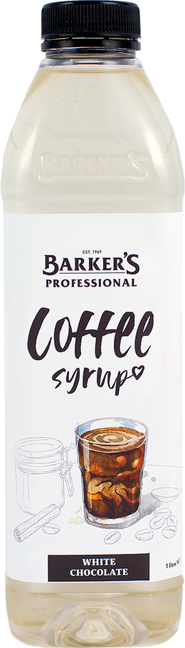 Barker's Professional White Chocolate Coffee Syrup 1L