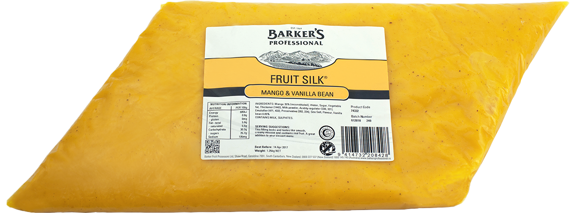 Barker's Professional Mango & Vanilla Bean Fruit Silk 1.25kg
