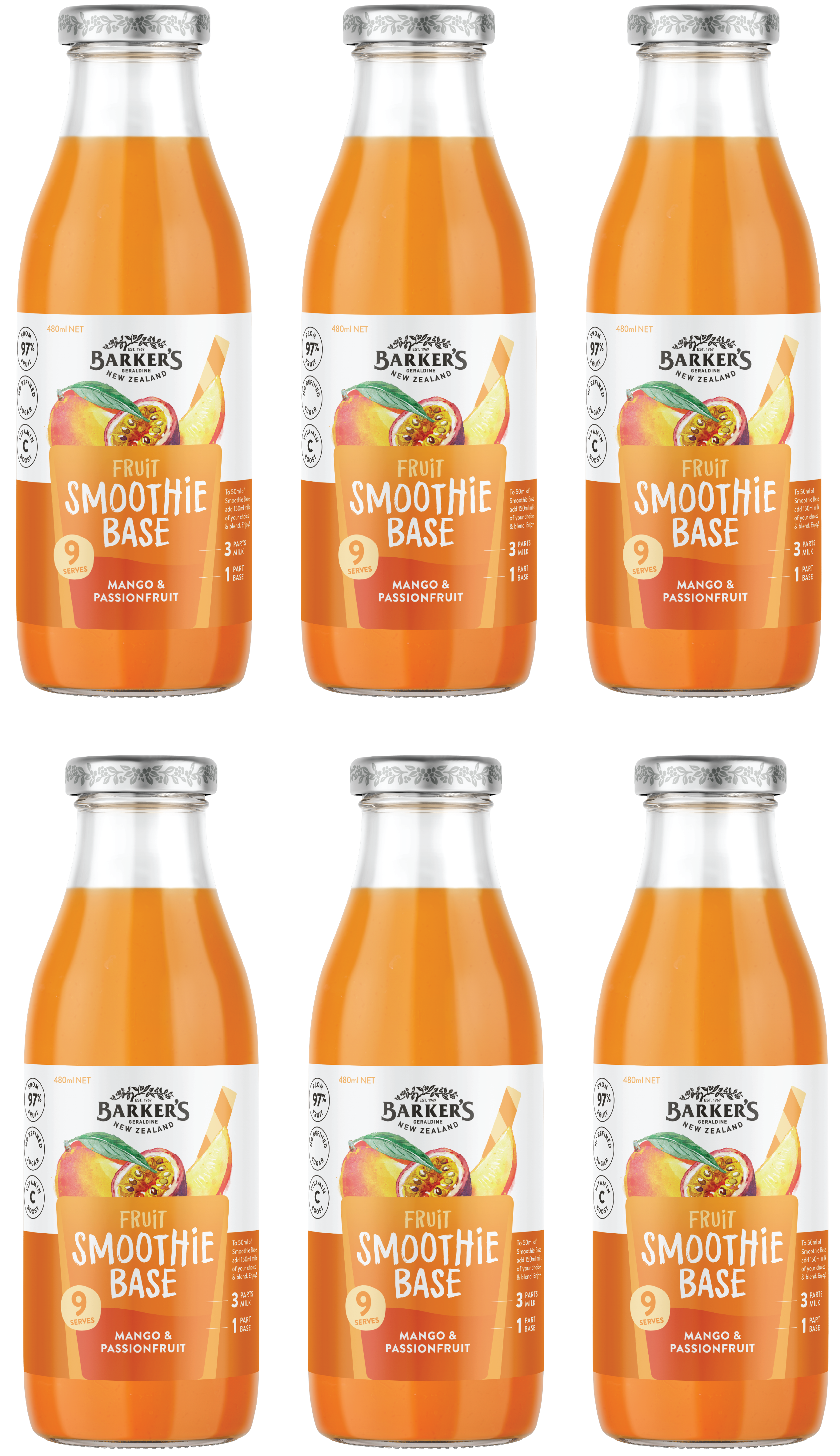 Mango & Passionfruit Smoothie Base (6x480ml)