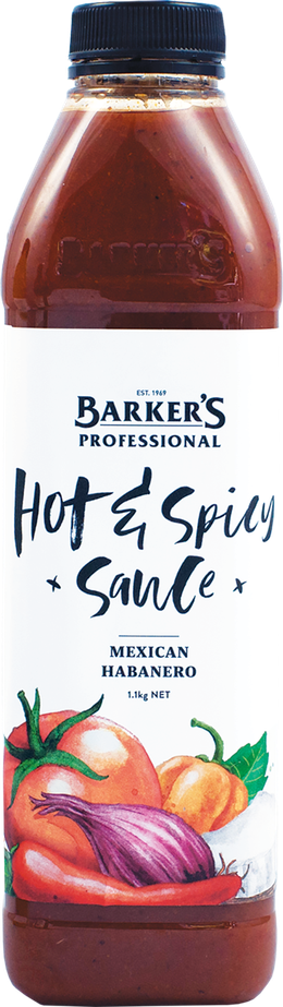 Barker's Professional Mexican Habanero Hot & Spicy Sauce 1.1kg