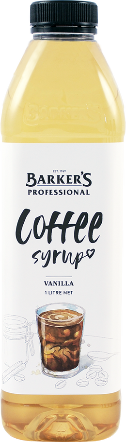 Barker's Professional Vanilla Coffee Syrup 1L