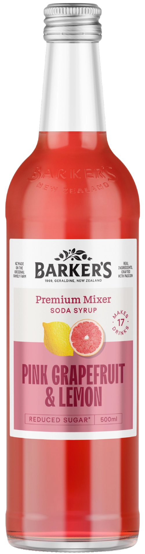 Pink Grapefruit & Lemon Premium Mixer Soda Syrup 500ml