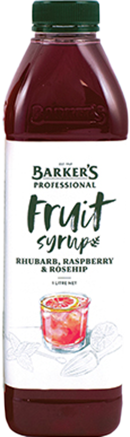 Barker's Professional Rhubarb, Raspberry & Rosehip Syrup 1L