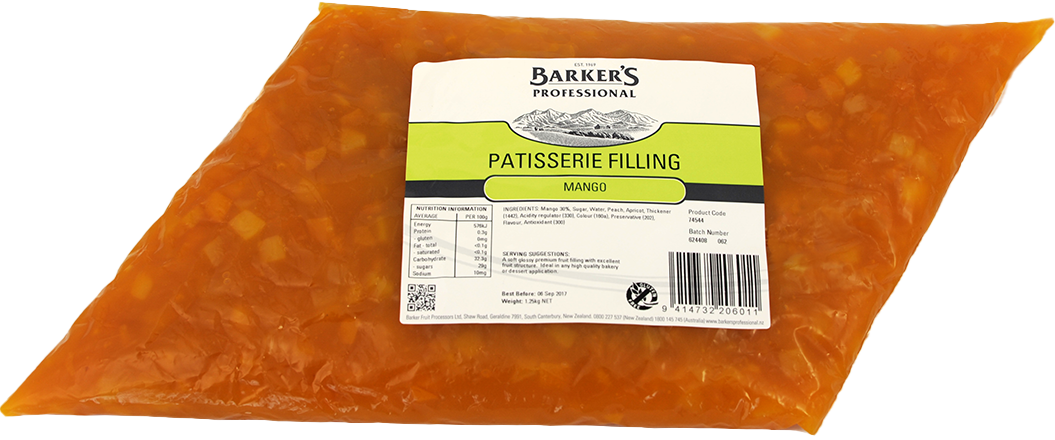 Barker's Professional Mango Patisserie Filling 1.25kg