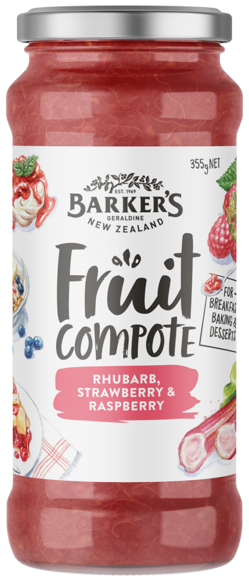 Rhubarb, Strawberry & Raspberry Fruit Compote 355g