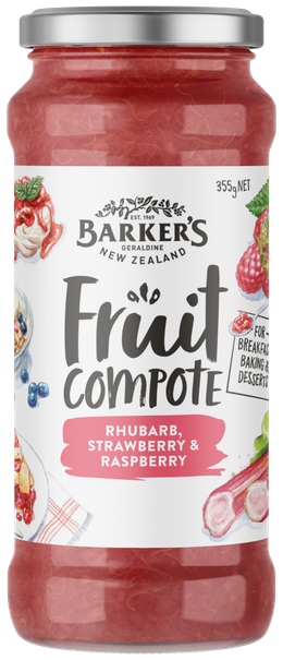 Rhubarb, Strawberry & Raspberry Fruit Compote 355g