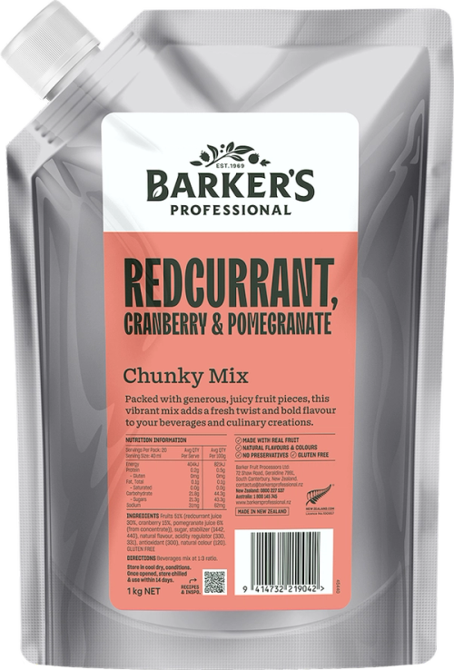 Barker's Professional Redcurrant, Cranberry & Pomegranate Chunky Mix