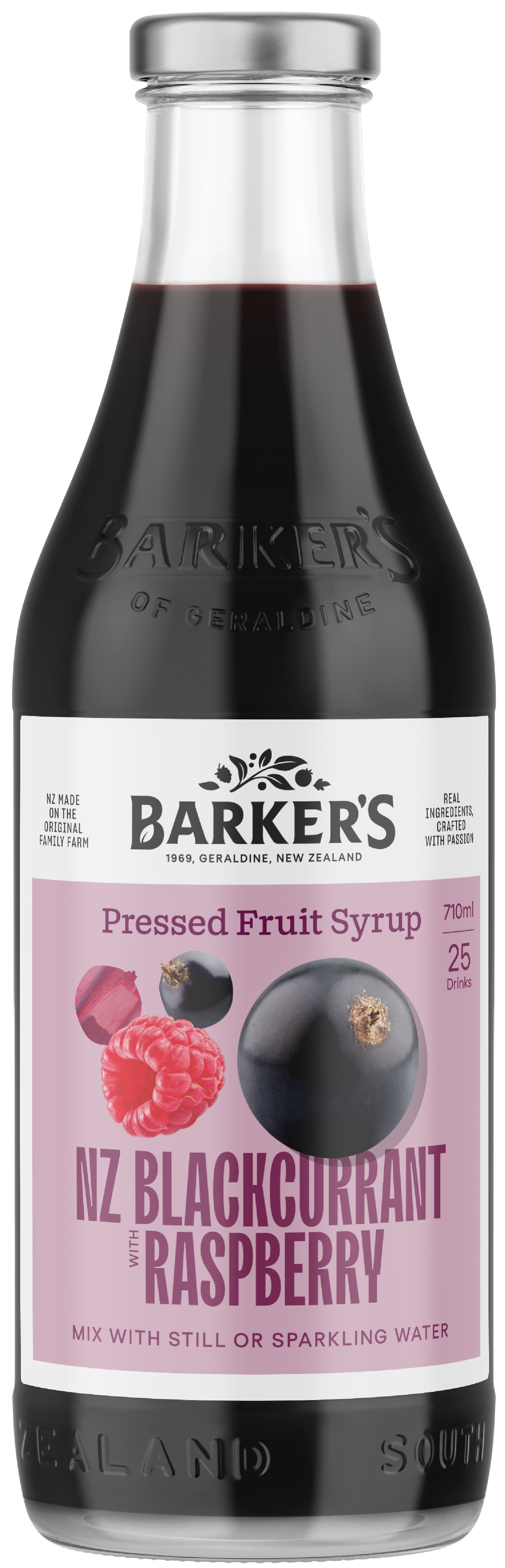 NZ Blackcurrant with Raspberry Classic Fruit Syrup 710ml