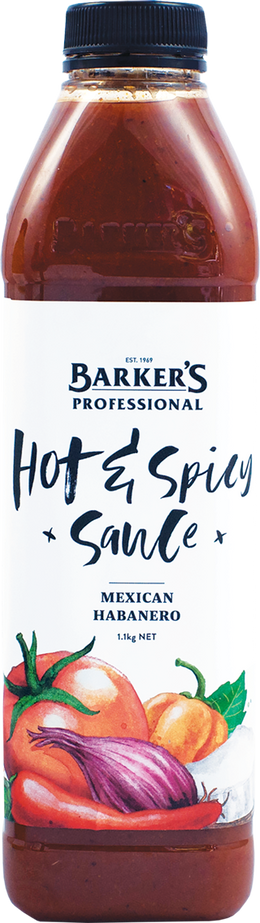 Barker's Professional Mexican Habanero Hot & Spicy Sauce 1.1kg