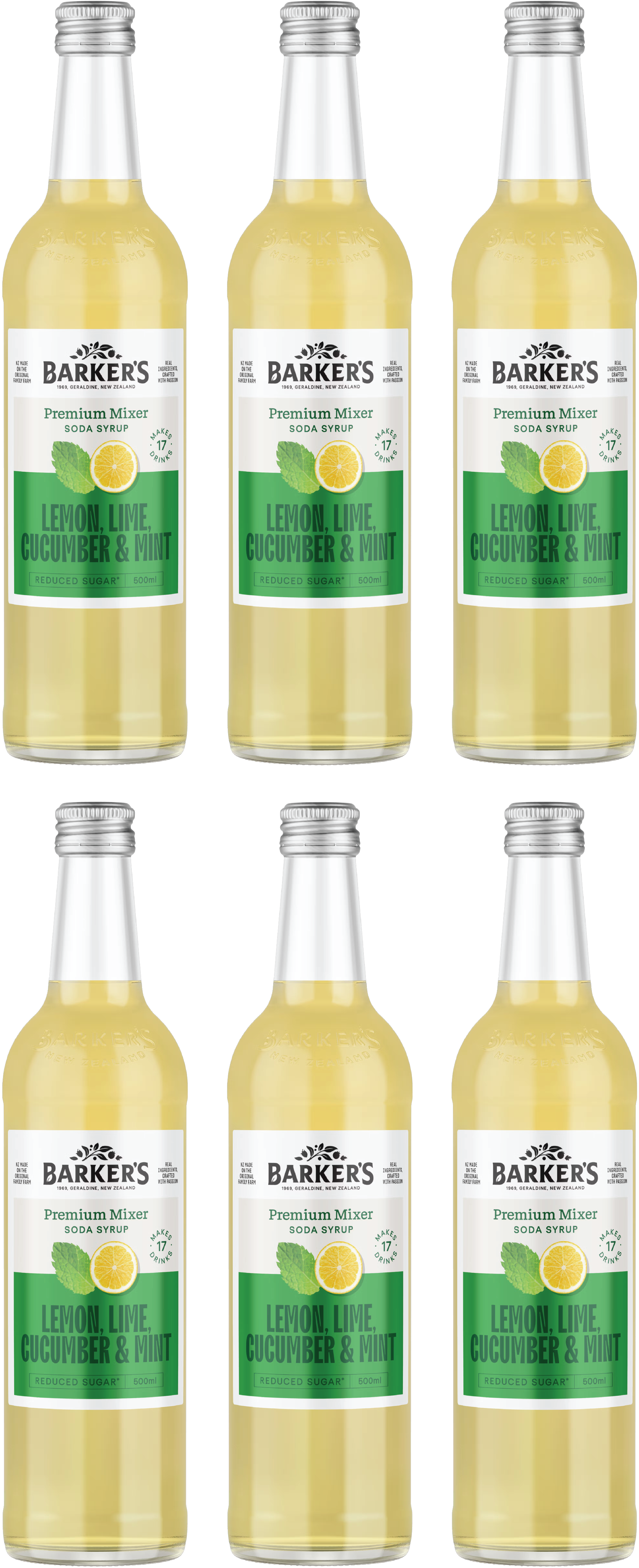Lemon, Lime, Cucumber & Mint Premium Mixer Soda Syrup (6x500ml)
