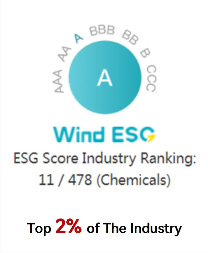 Wind ESG Score Branchenranking 11/478 (Chemikalien), Top 2 % der Branche