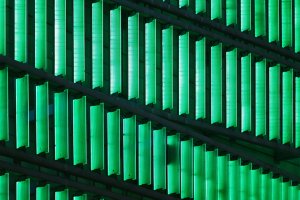 Series of green rectangles on a black background.